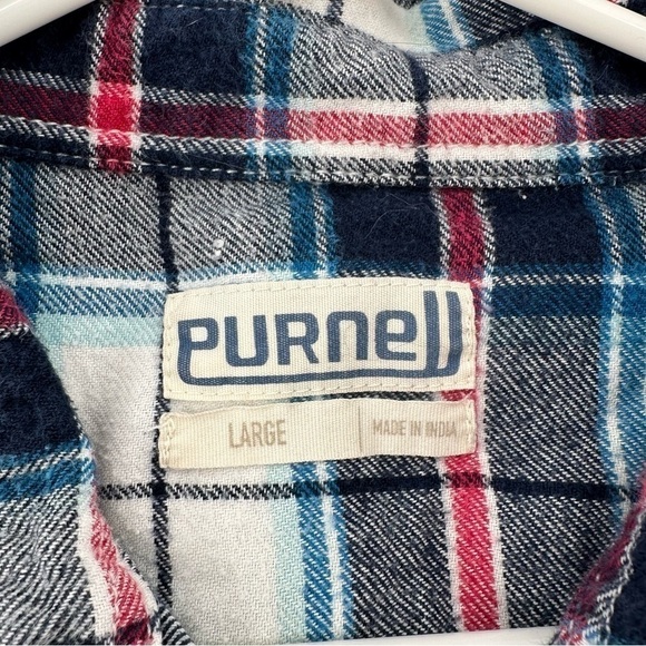 Purnell Women’s Flannel Button Down Shirt with Flower Buttons Size Large - Picture 3 of 9